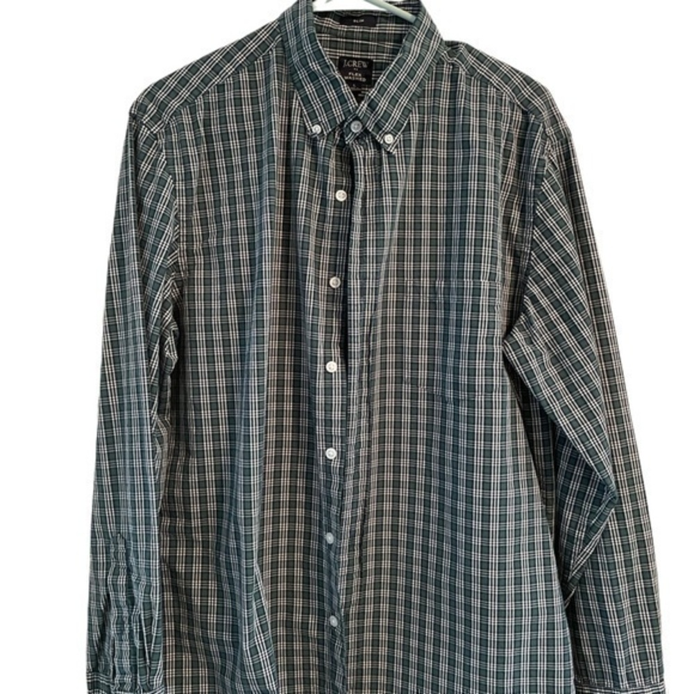 Jcrew factory flex washed plaid men’s shirt in size large